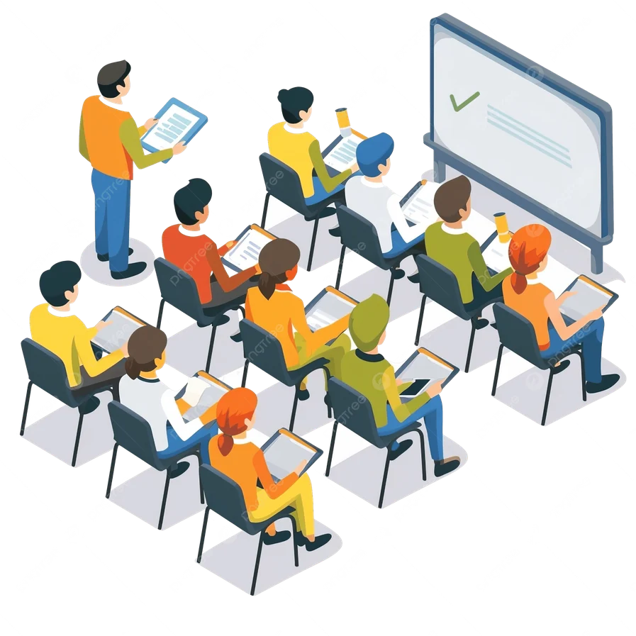 Students learning in a classroom with an instructor